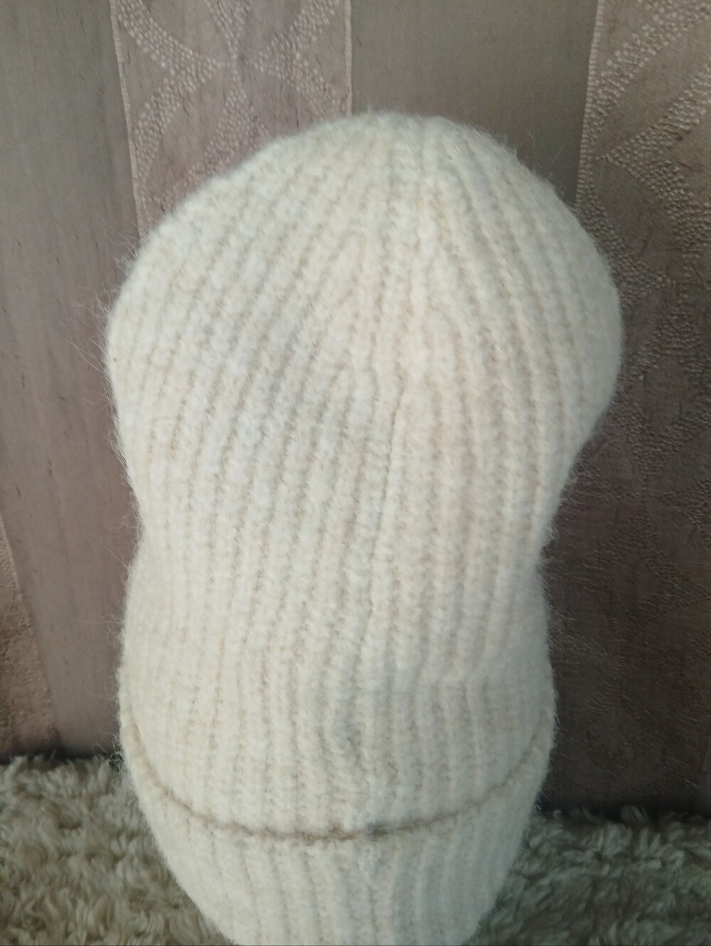 💎 Favorite Daughter Women's Hat THE LOGO PATCH RIB BEANIE Ivory - Picture 7 of 9